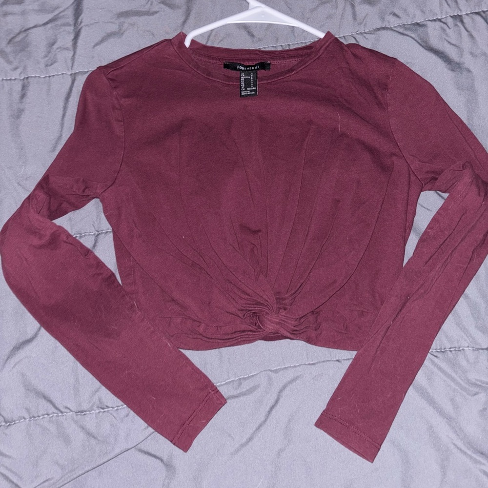 Small burgundy forever 21 crop top